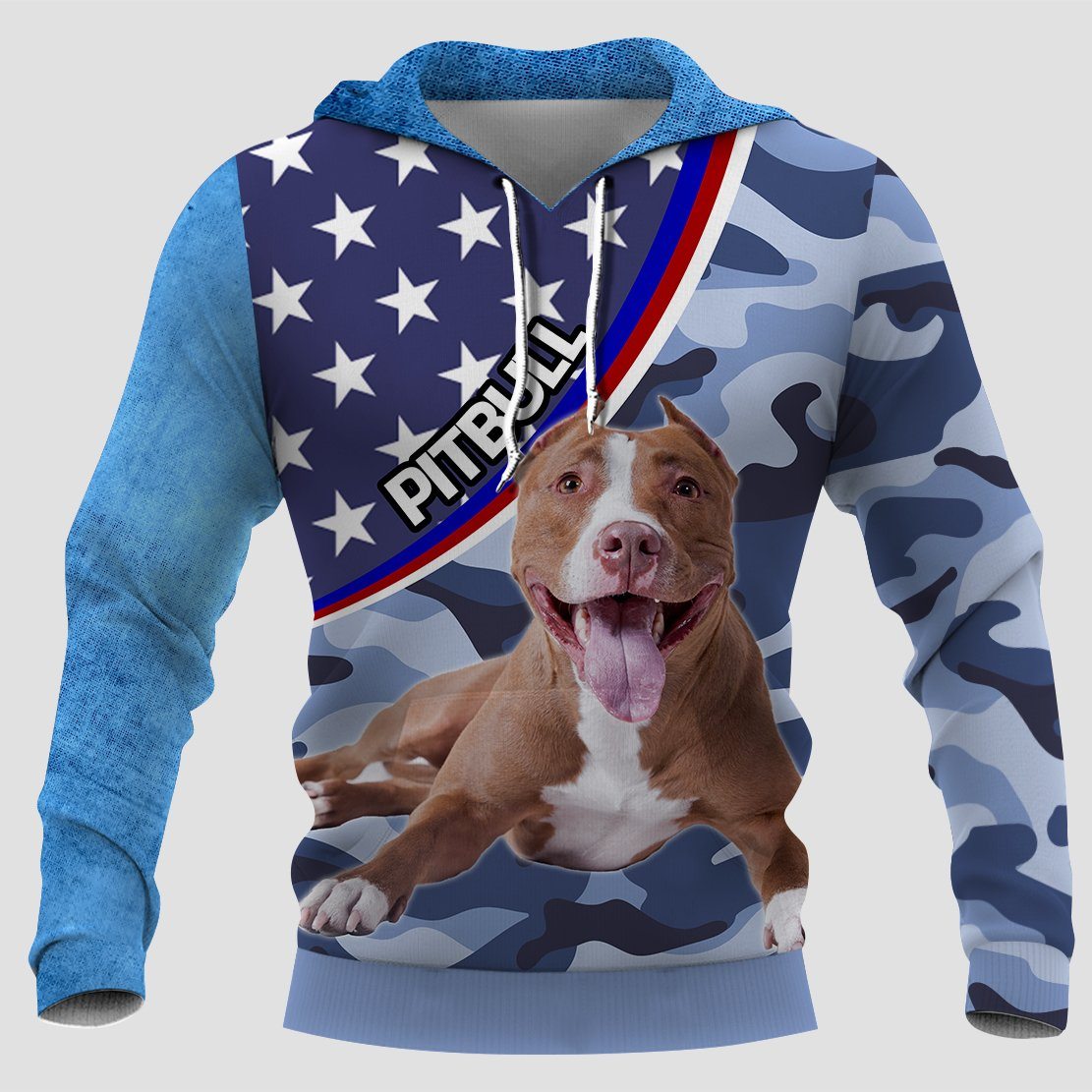 Pitbull-Blue Camo 3D Full Printing