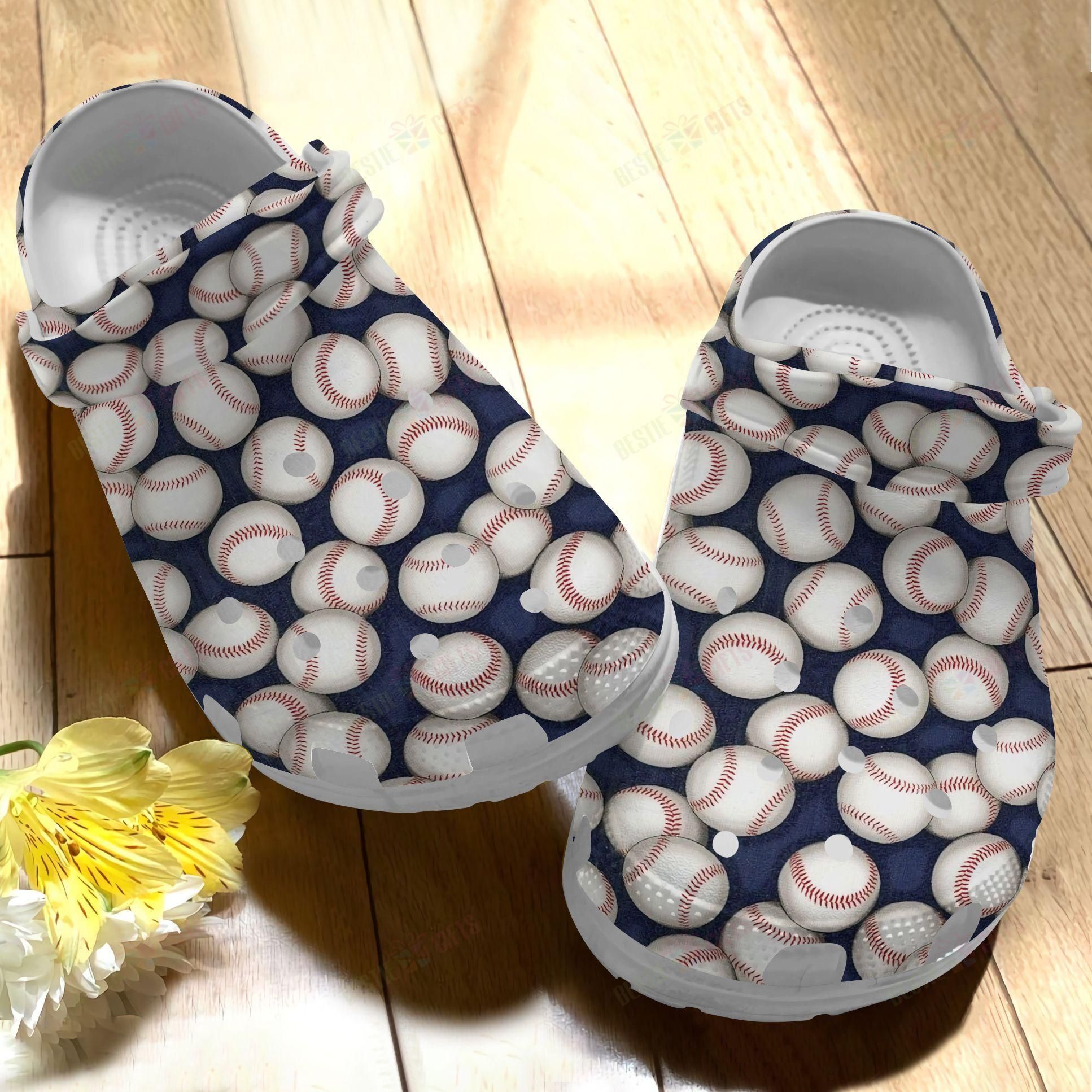 Baseball Crocss Classic Clog Baseball Pattern Shoes