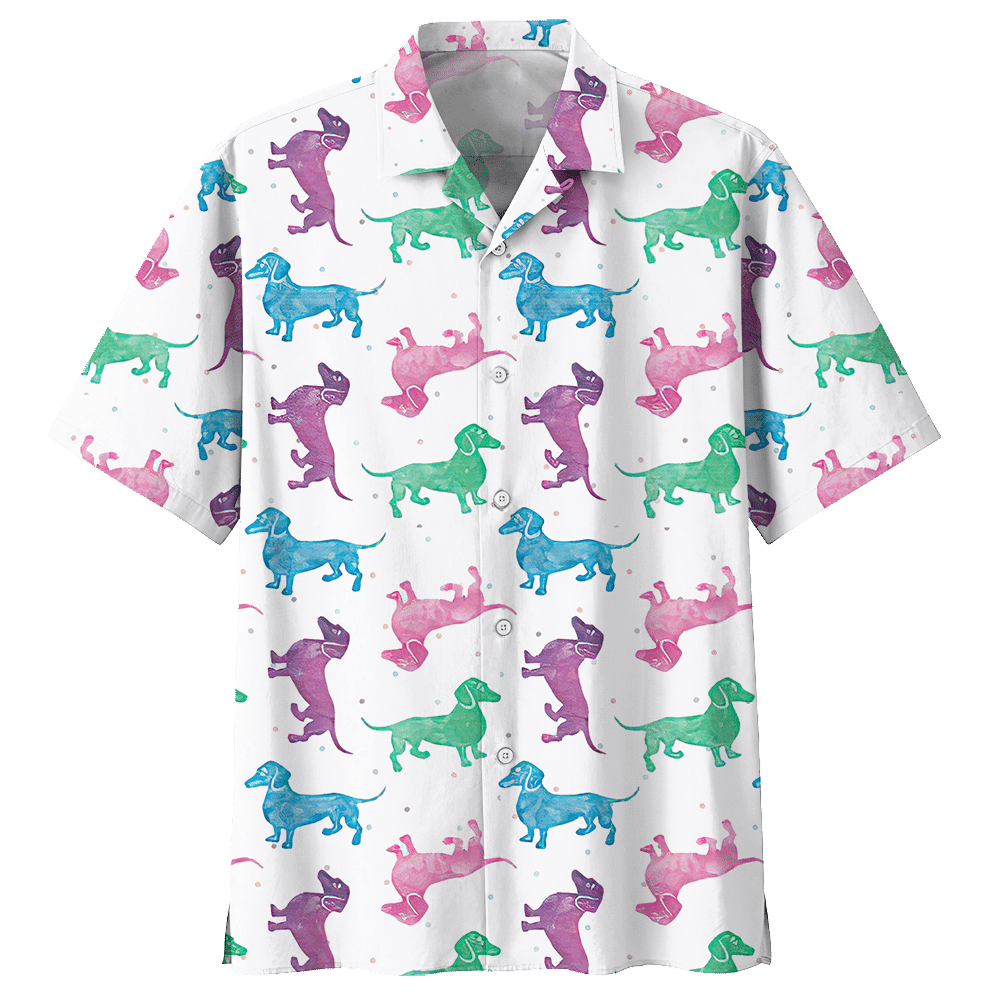 Dachshund White Unique Design Unisex Hawaii Shirt For Men And Women Ha64452