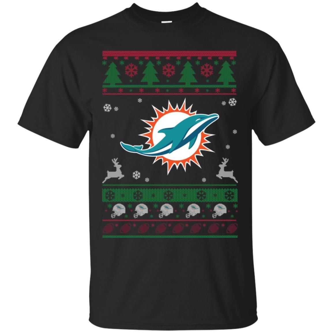 Miami Dolphins Logo Football Teams Ugly Christmas Sweater Men T-Shirt