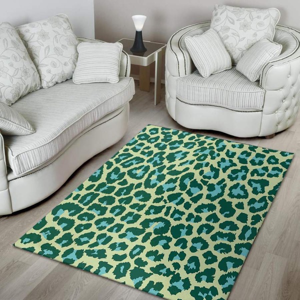 Green Cheetah Area Rug