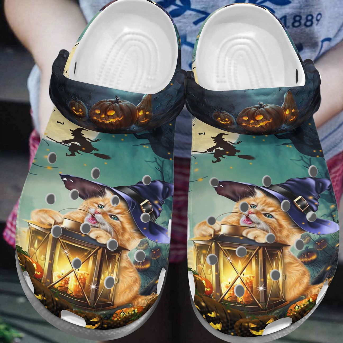 Cat Personalized Clog, Custom Name, Text, Color, Number Fashion Style For Women, Men, Kid, Print 3D Halloween Cat