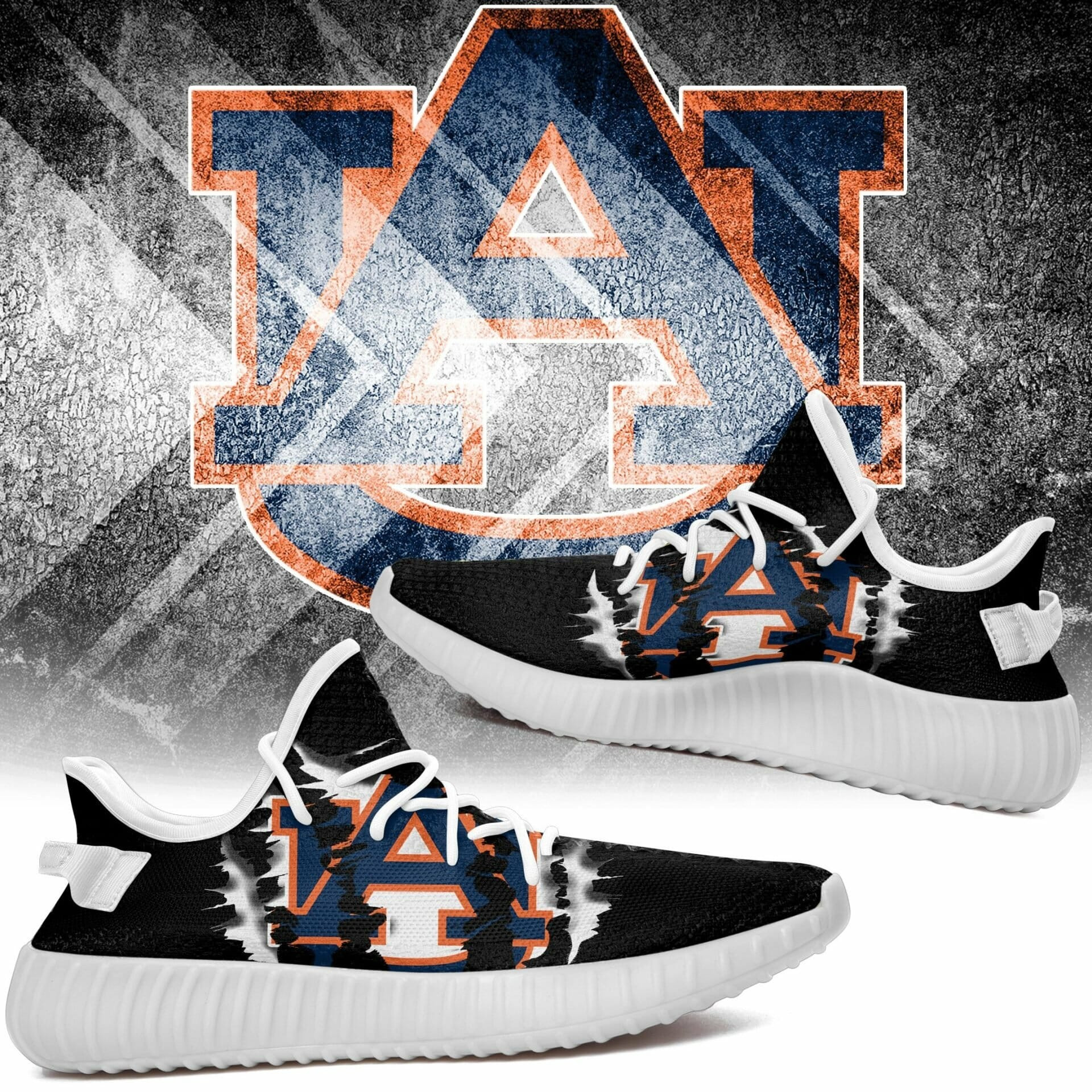 Yeezy Shoes Ncaa Auburn Tigers Black Scratch Yeezy Boost Sneakers