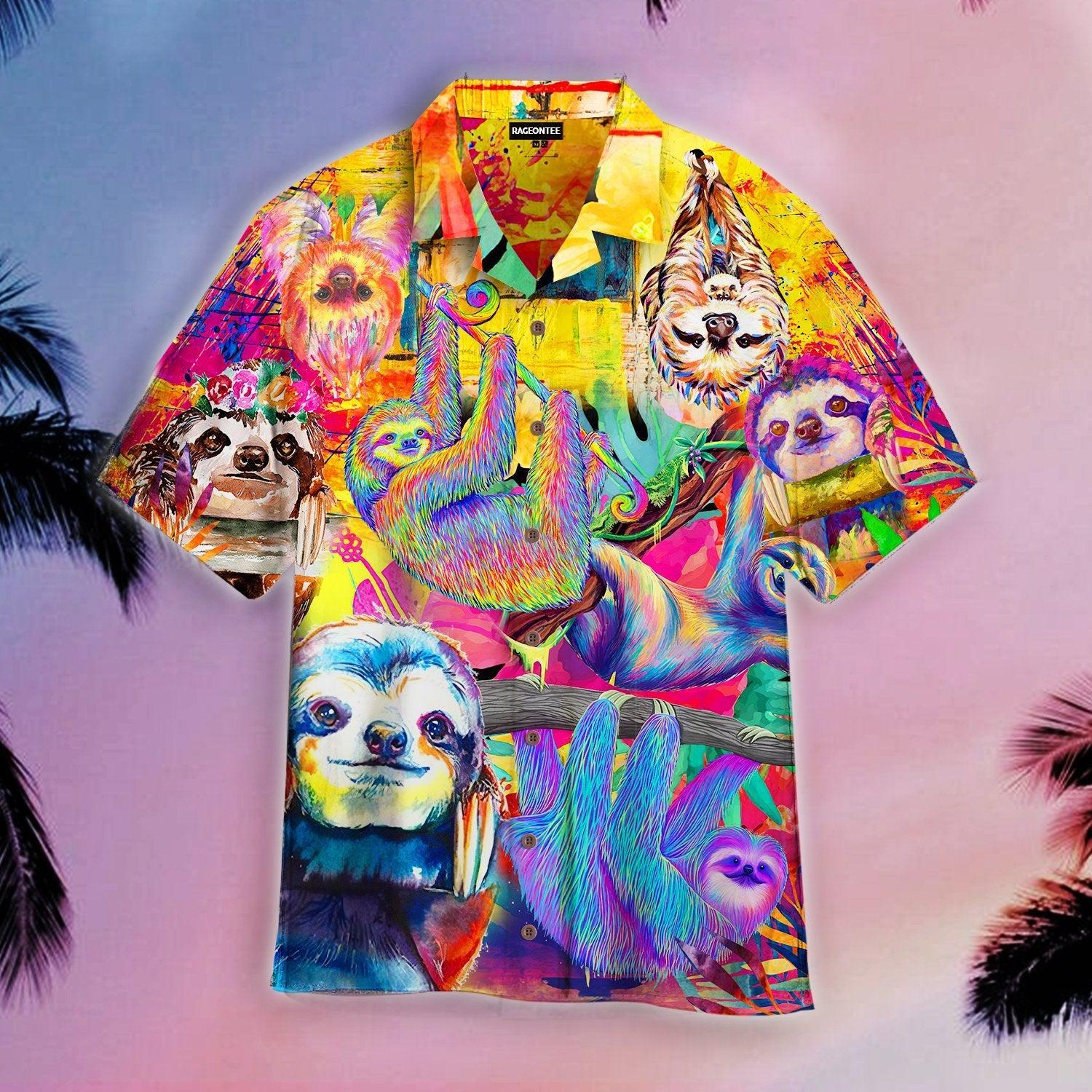 My Love Is Colorful Sloth Hawaii Shirt For Men Women Ha10428