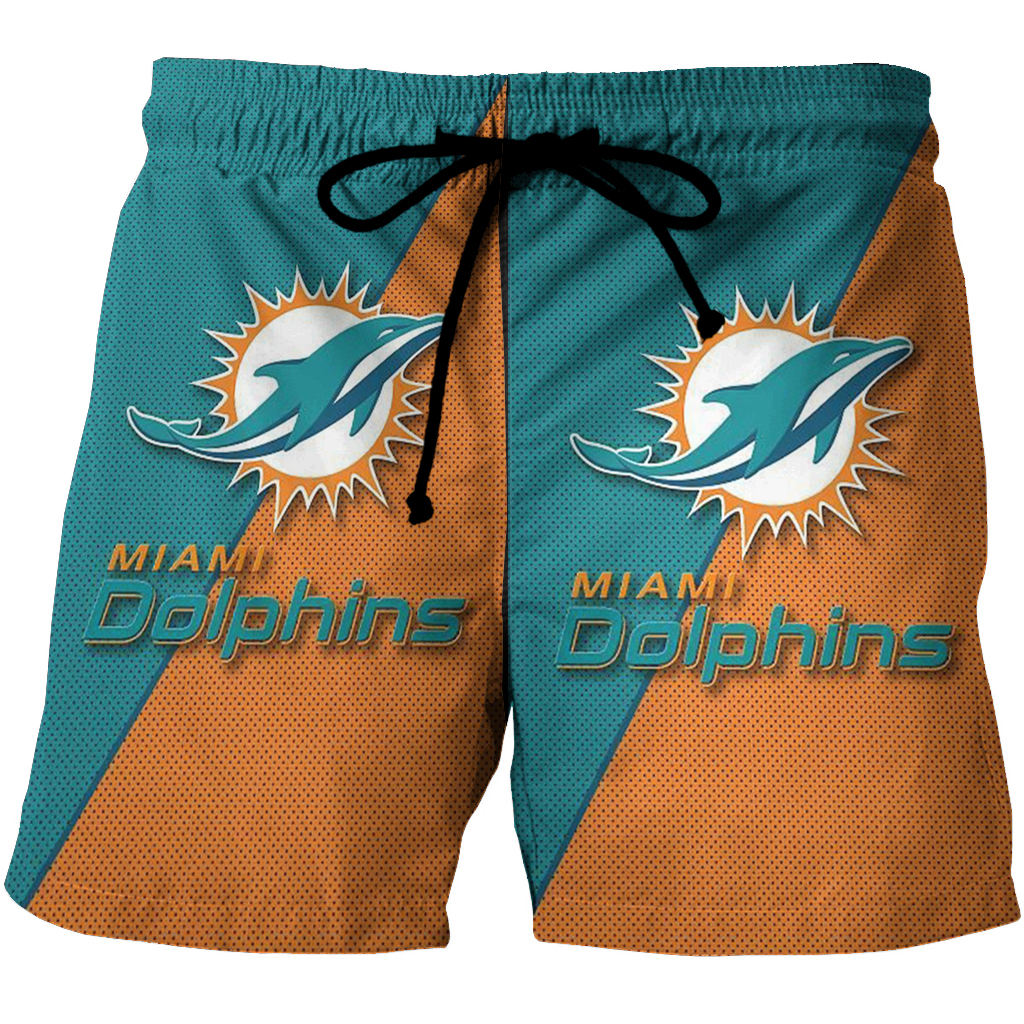 Miami Dolphins Logo 9 3D All Over Print Summer Beach Hawaiian Short