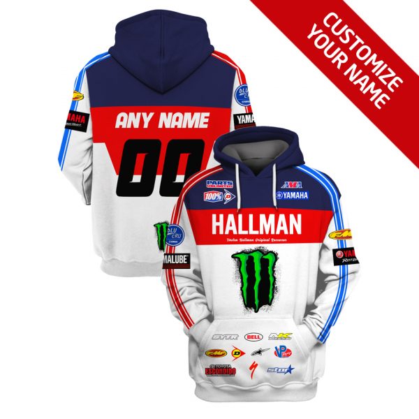 Yamaha Monster Energy Personalized Name Number Unisex Hoodie All Over Printed Unisex Hoodie Us Size