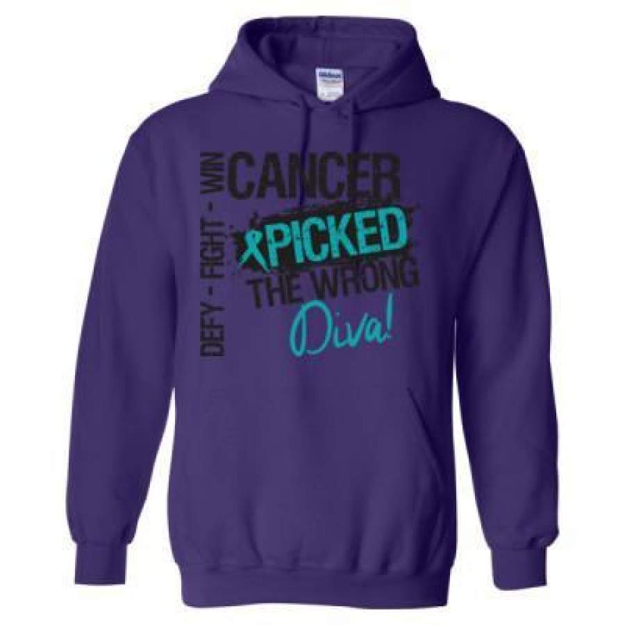 AGR Cancer Picked The Wrong Diva – Heavy Blend™ Hooded Sweatshirt