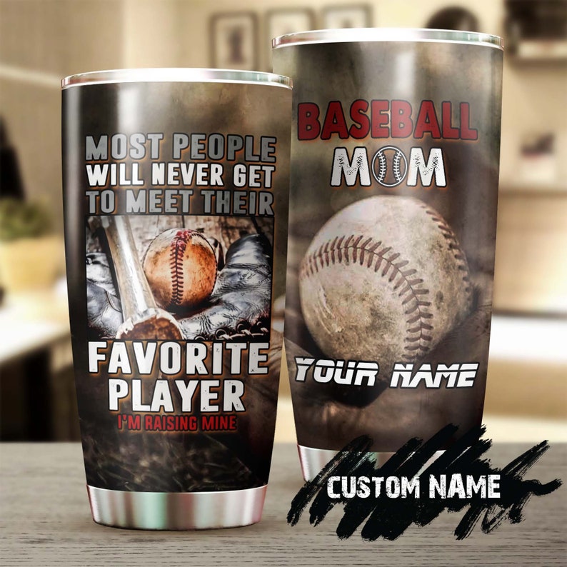 Baseball Mom I Am Raising My Favorite Player Personalized Tumbler-Birthday Christmas Gift Mother’S Day Gift For Baseball Mom