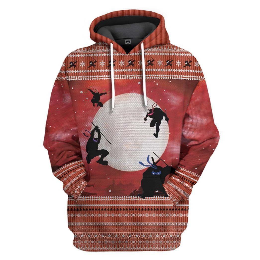 3D Ninja Ugly Christmas Sweater Custom Hoodie Apparel