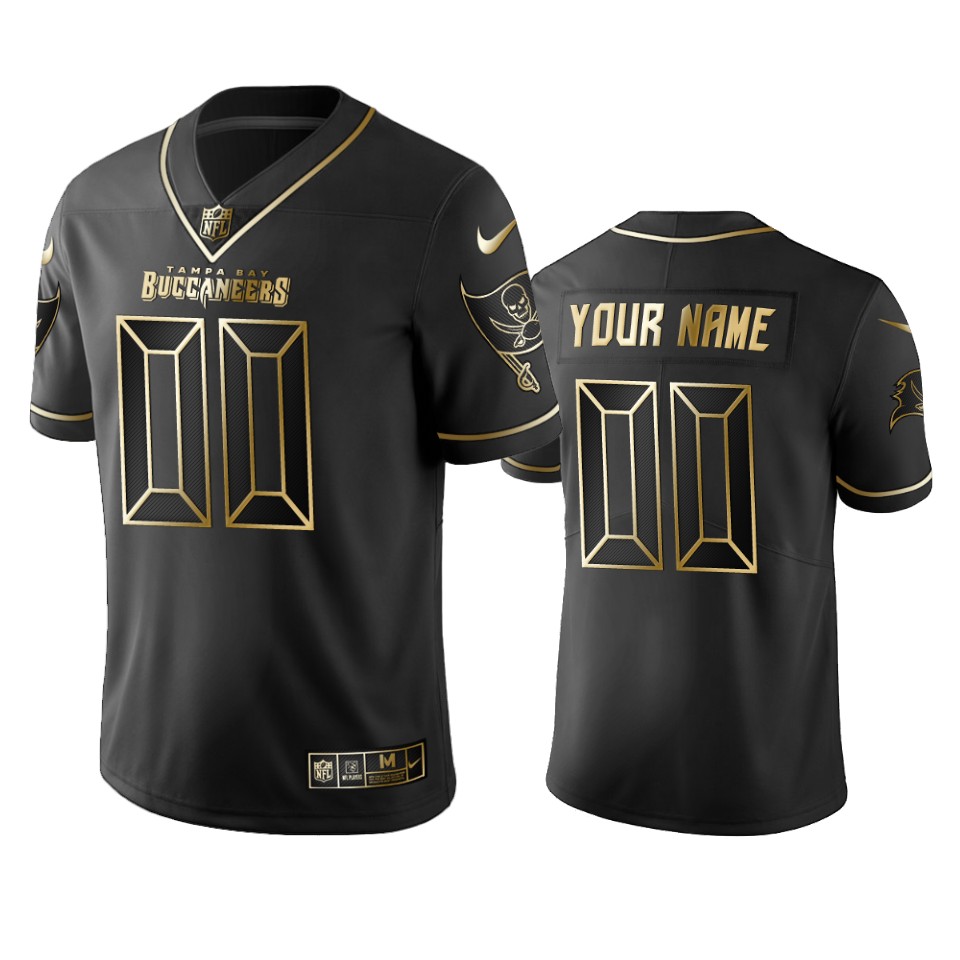 2019 Tampa Bay Buccaneers Custom Black Golden Edition Vapor Untouchable Limited Jersey – Mens