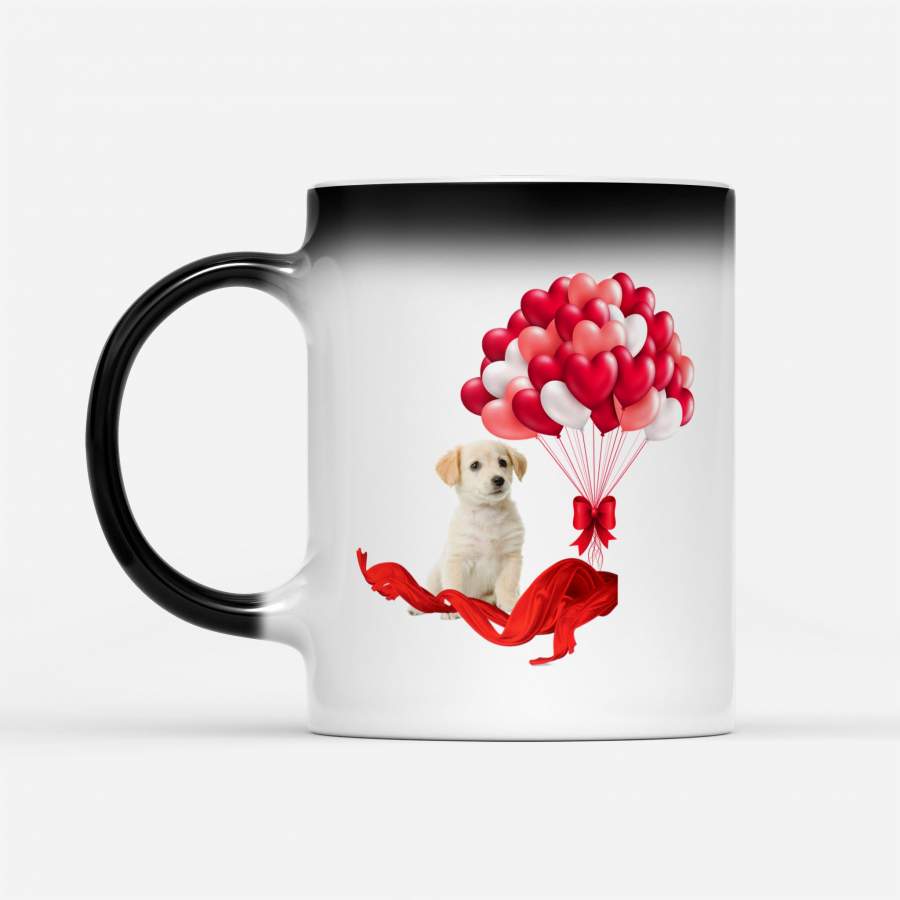 Dog Labrador Retriever Puppy Balloon Heart Cute Love Valentine – Color Changing Mug