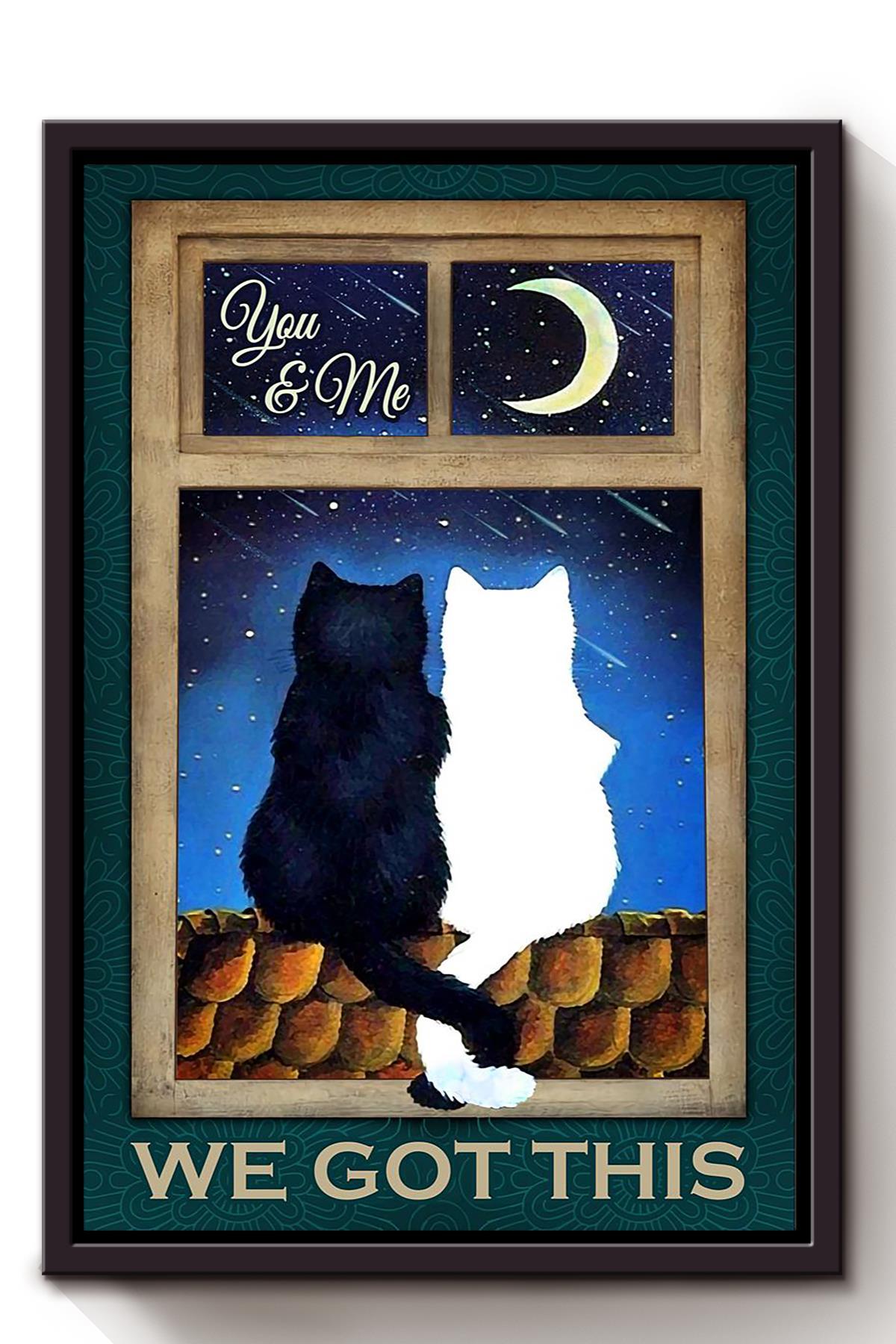 Cat Love Animal Wall Art Gift For Cat Lover International Cat Day Kitten Foster Valentine Day Framed Canvas