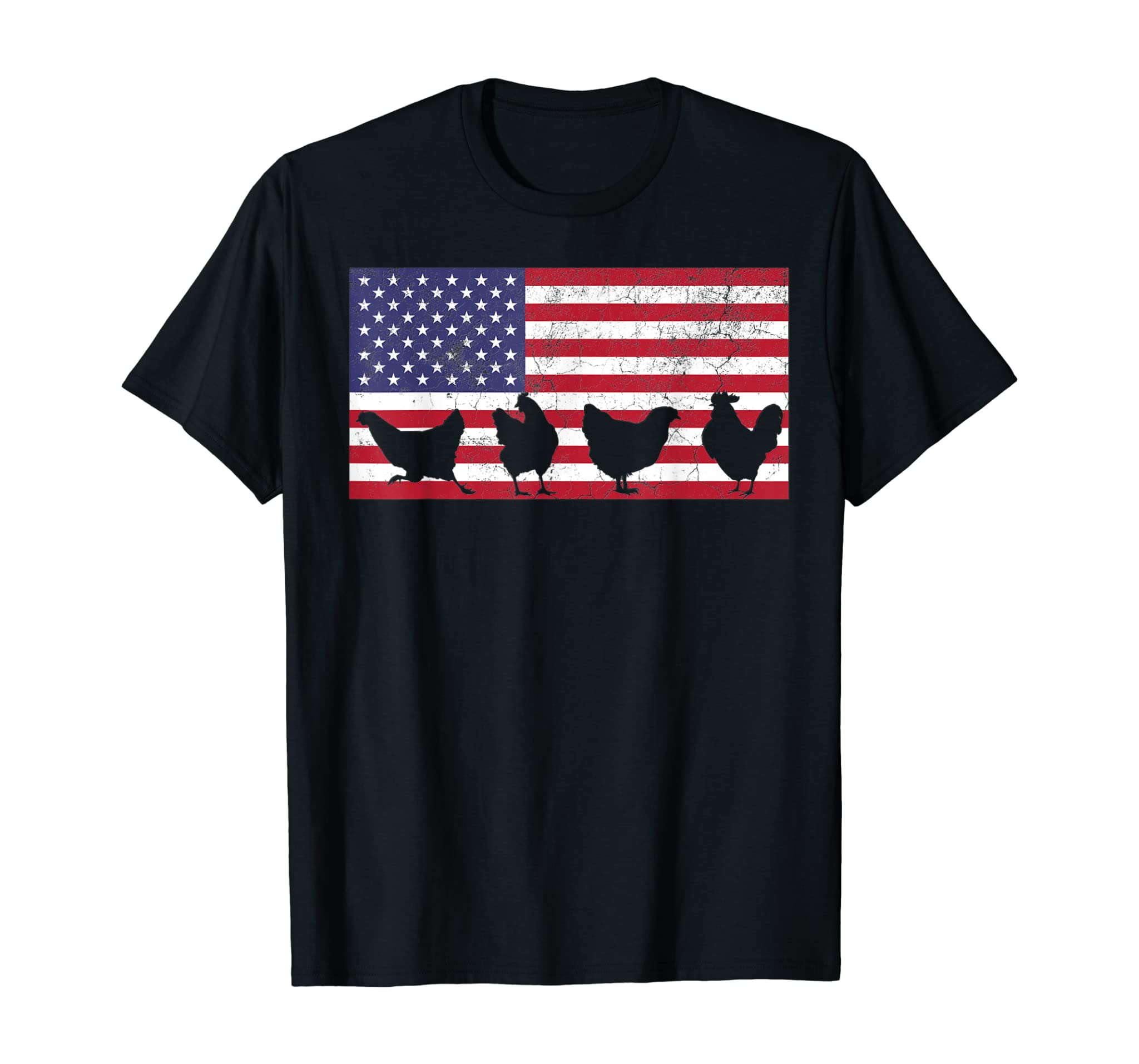 American Flag T Shirt Chicken USA 4th of July T-Shirt Gift