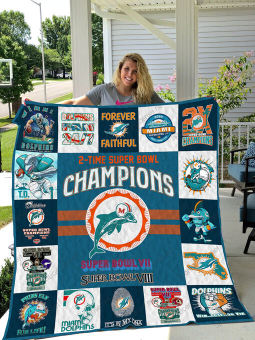 Miami Dolphins 2 Quilt Blanket A95