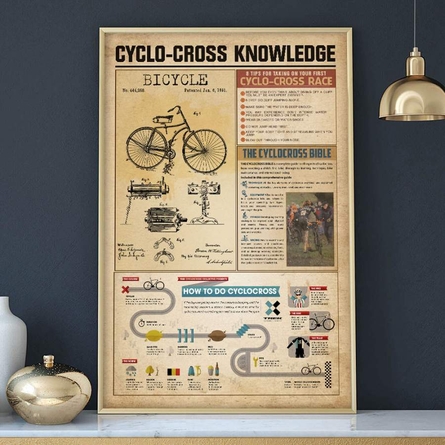 Wozoro Unframed Poster Wall Art Cyclo-cross Knowledge Size 11×17, 16×24, 24×36 inch