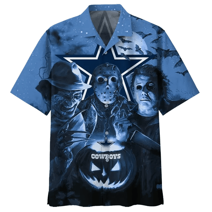 Waybackapparel Dallas Cowboys Horror Night 3D Hawaiian Shirt