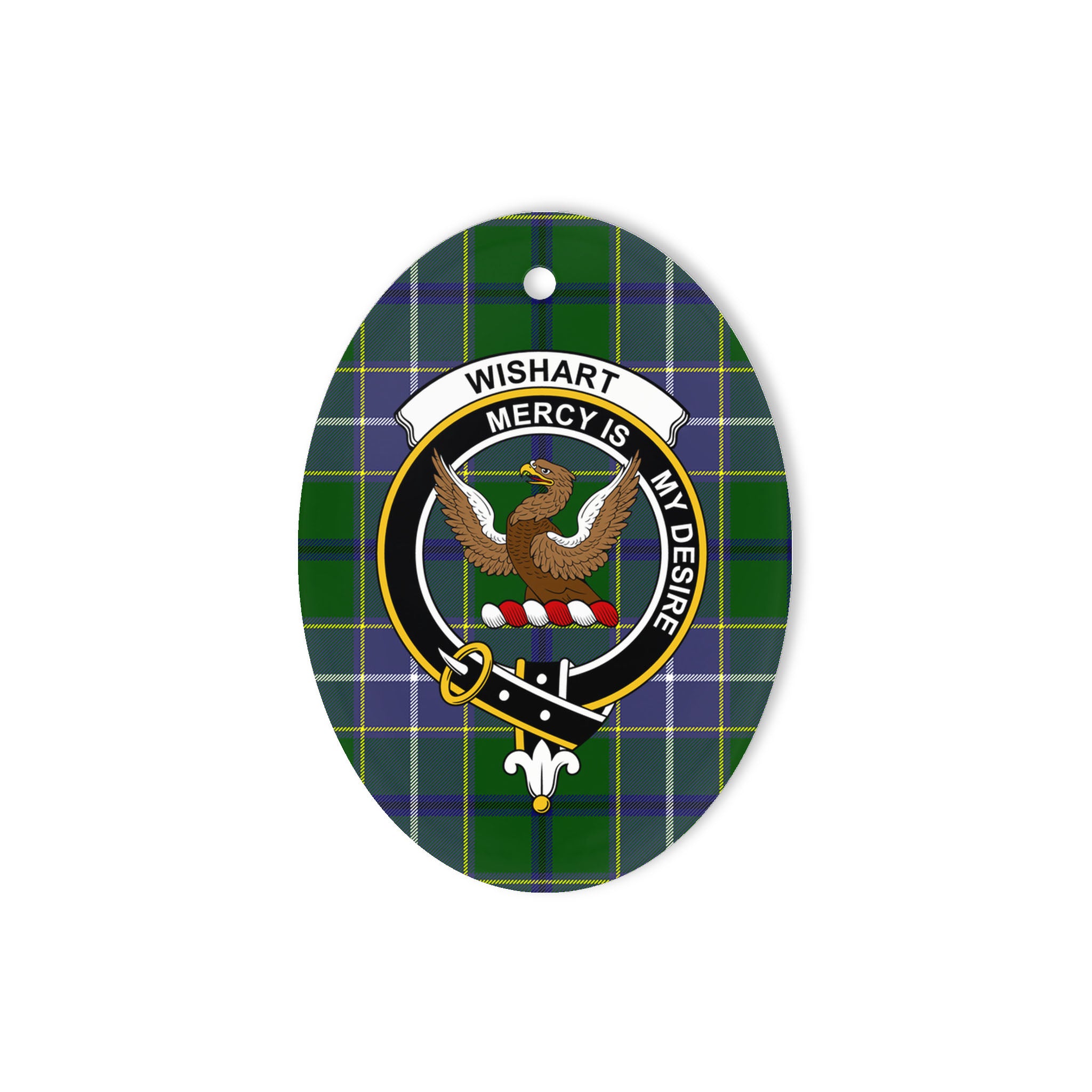 Wishart Scottish Clan Plaid Ornament Gift. Christmas Tree Ornament Wishart Clan Tartan Ornament Great Christmas Ornaments Gift Oval Ornament