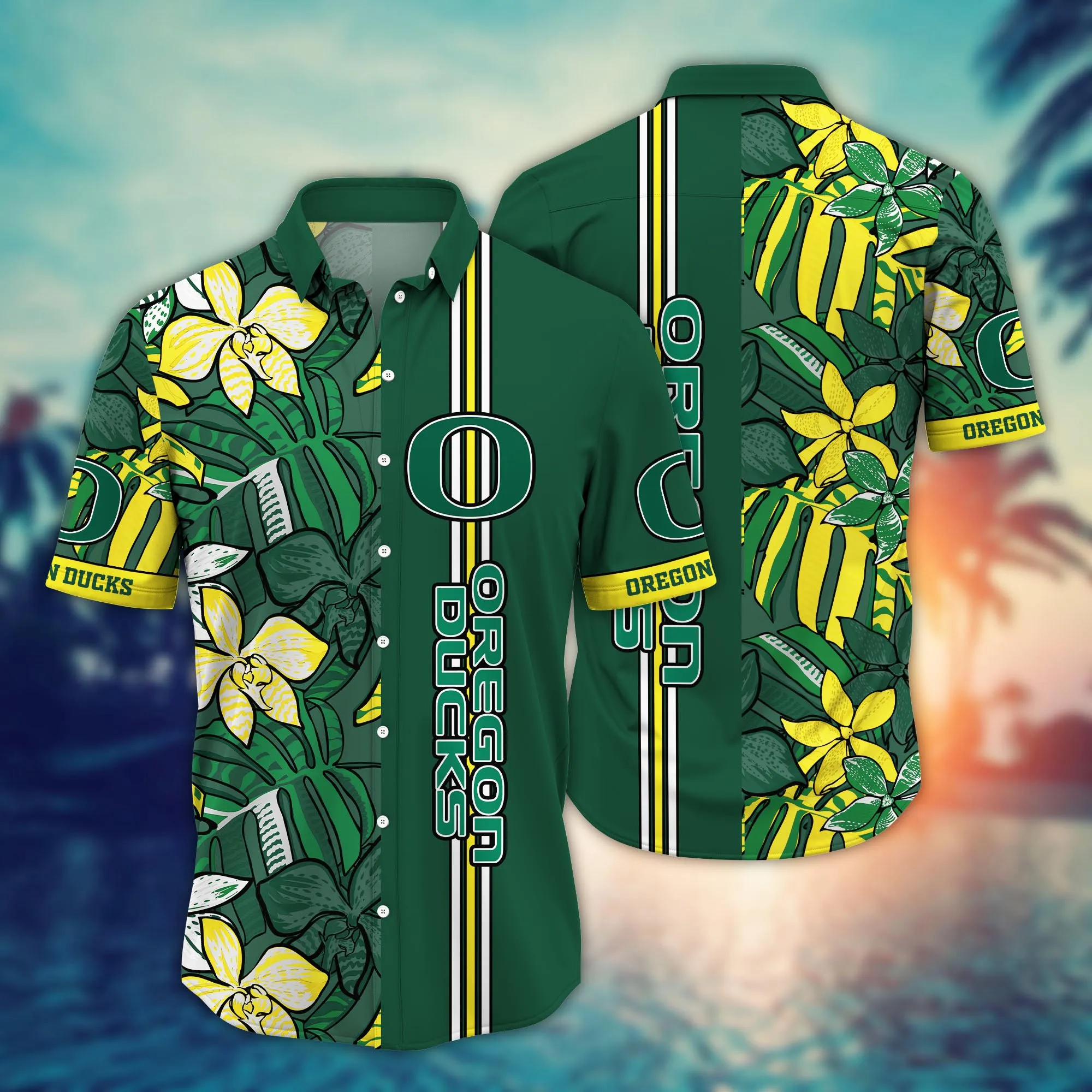 Oregon Ducks NCCA Hawaiian Shirt Seaside Aloha Shirt