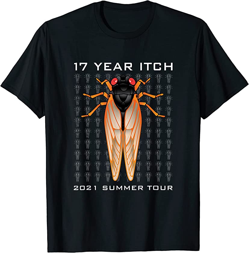 Vintage retro Brood X Cicadas 17 Year Itch 2021 Summer Tour T-Shirt