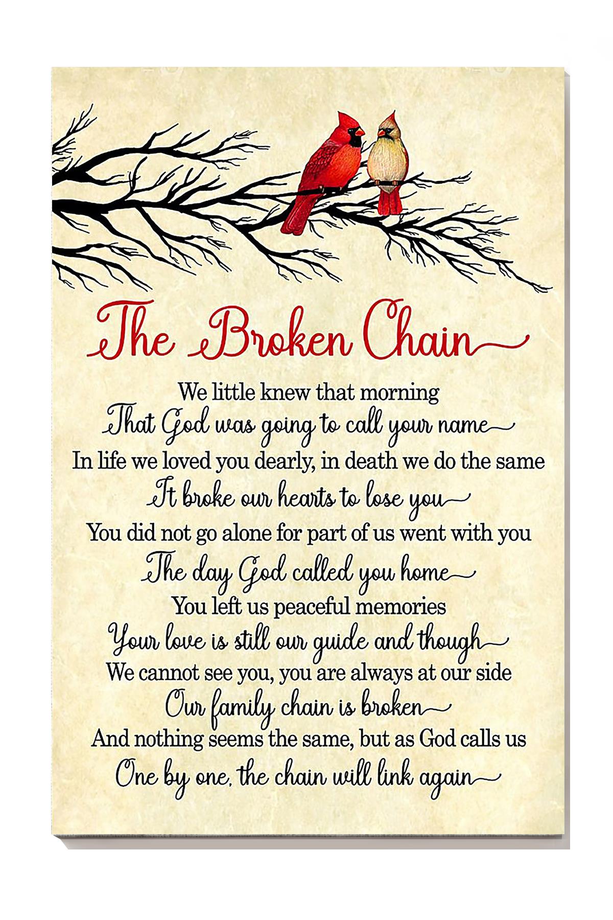 The Broken Chain Quote Wall Art For Family Christian Home Decor Wrapped Canvas