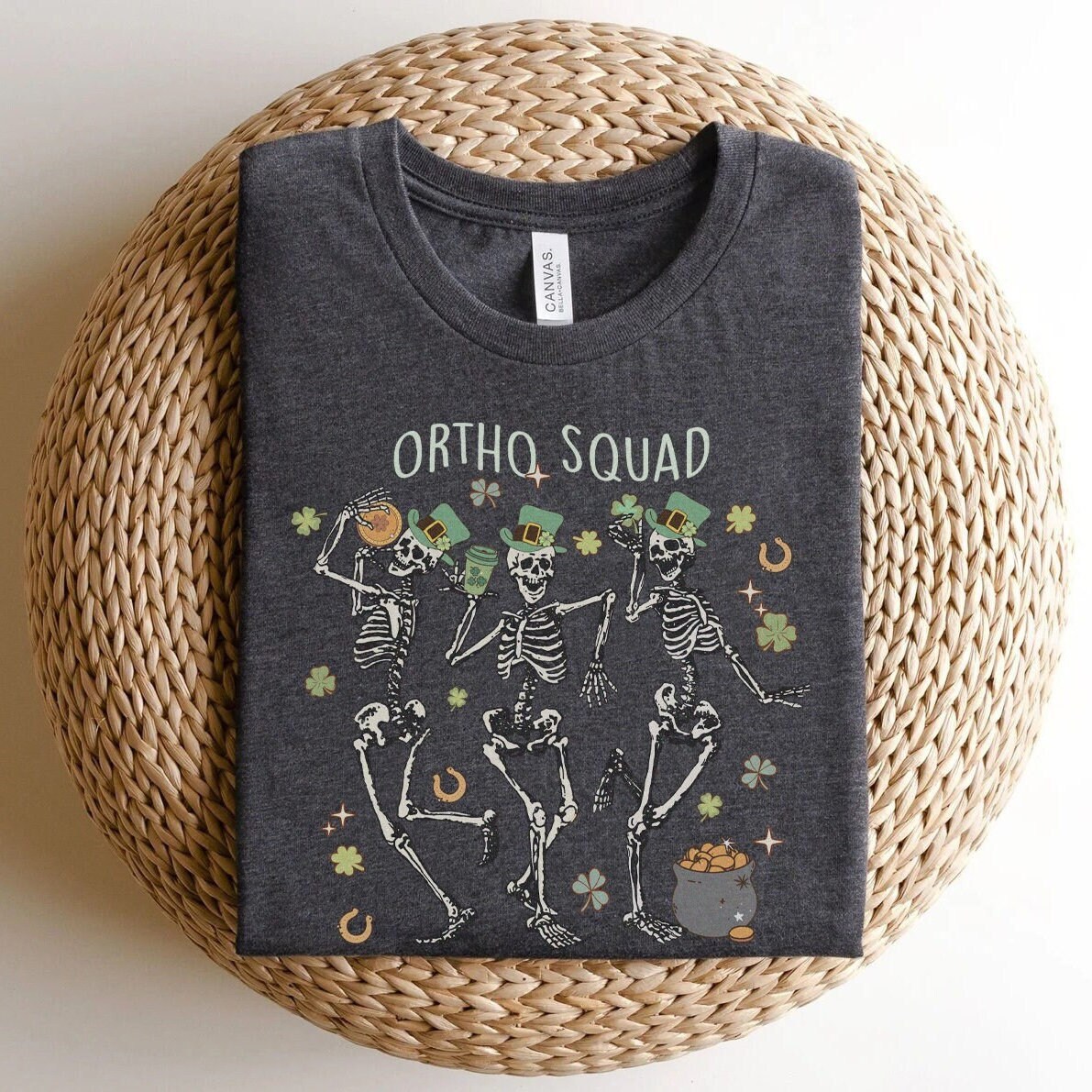 Ortho Squad St Patricks Day T-shirt, Ortho Crew Shirt Orthopedic Nurse Rn TShirt , St Pattys Day Skeletons Tee, Paddys Ortho Surgery Surgeon