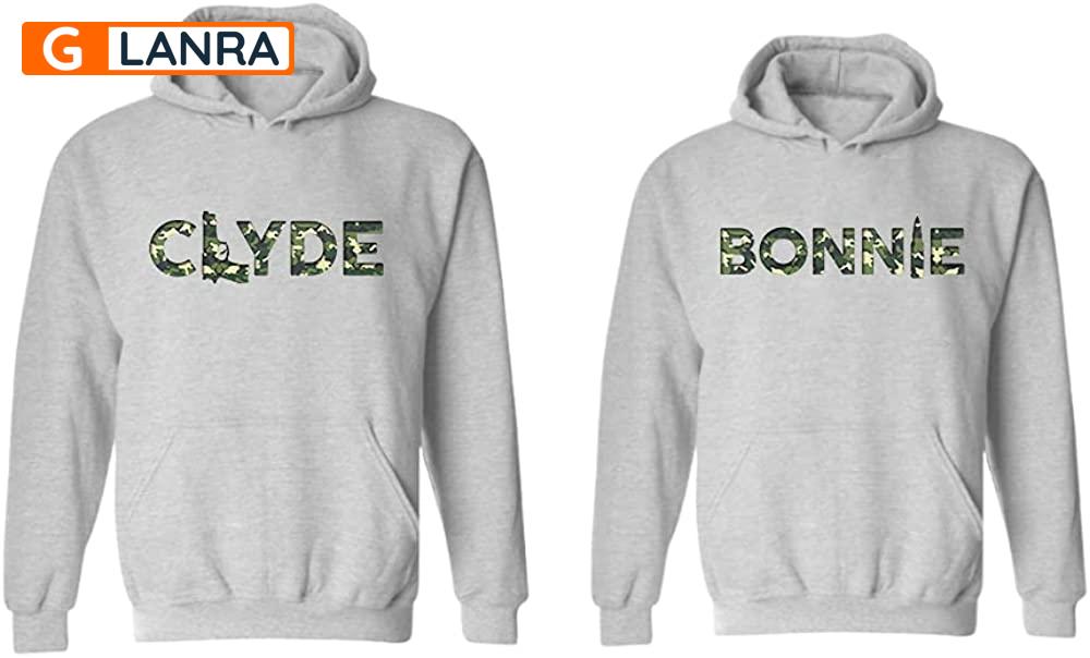 Clyde Bonnie Hoodie, Camouflage Couple Hoodie, Matching Couple Hoodie, Husband Wife Hoodie, Unisex Sweater, Sweatshirt