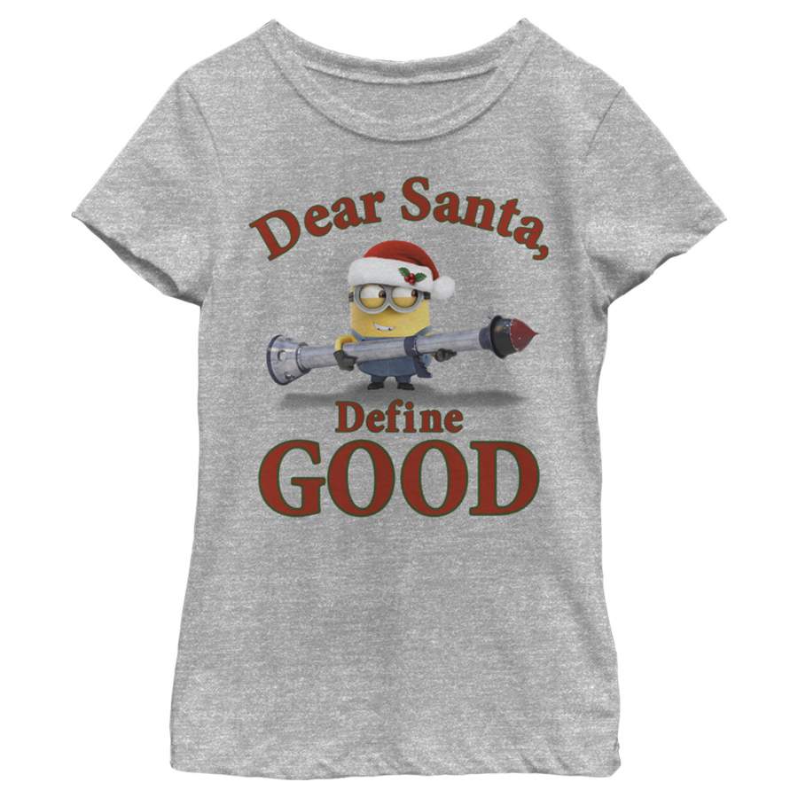 Despicable Me Girl’s Christmas Minions Dear Santa  T Shirt