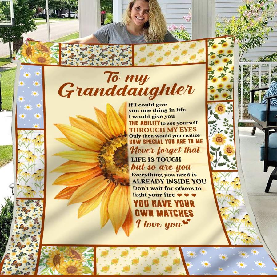 Blanket Gift For Granddaughter  Life Is Tough But So Are You