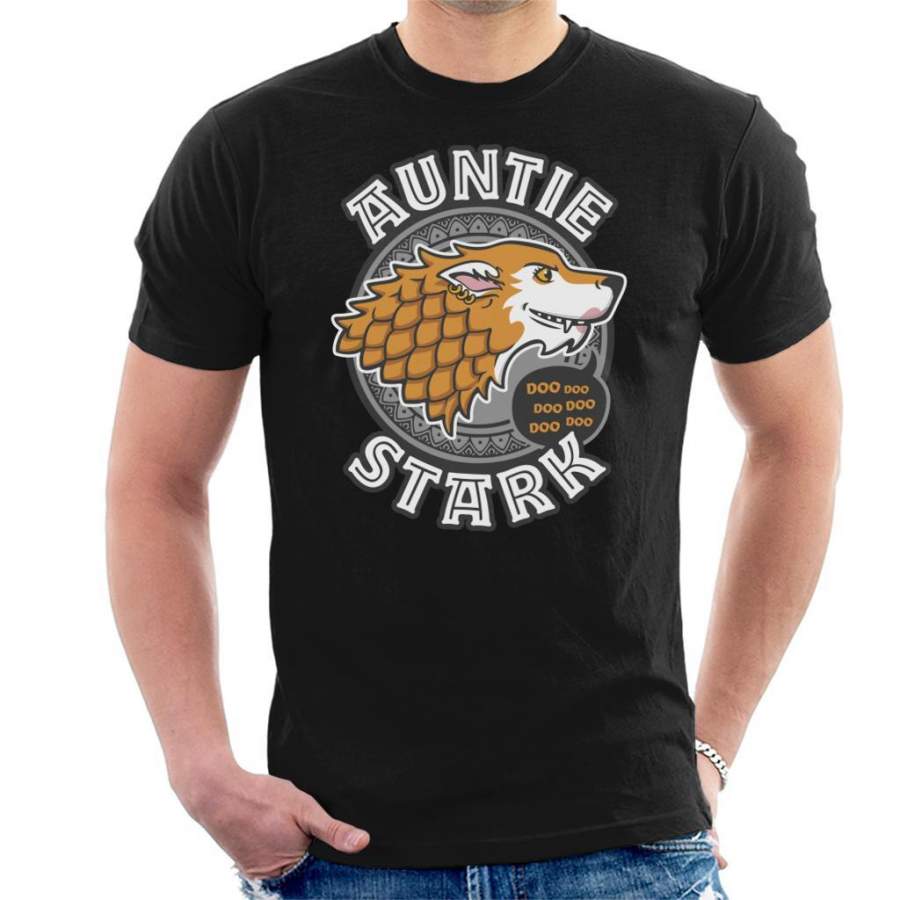 Auntie Stark Baby Shark Family Game Of Thrones Men’s T-Shirt