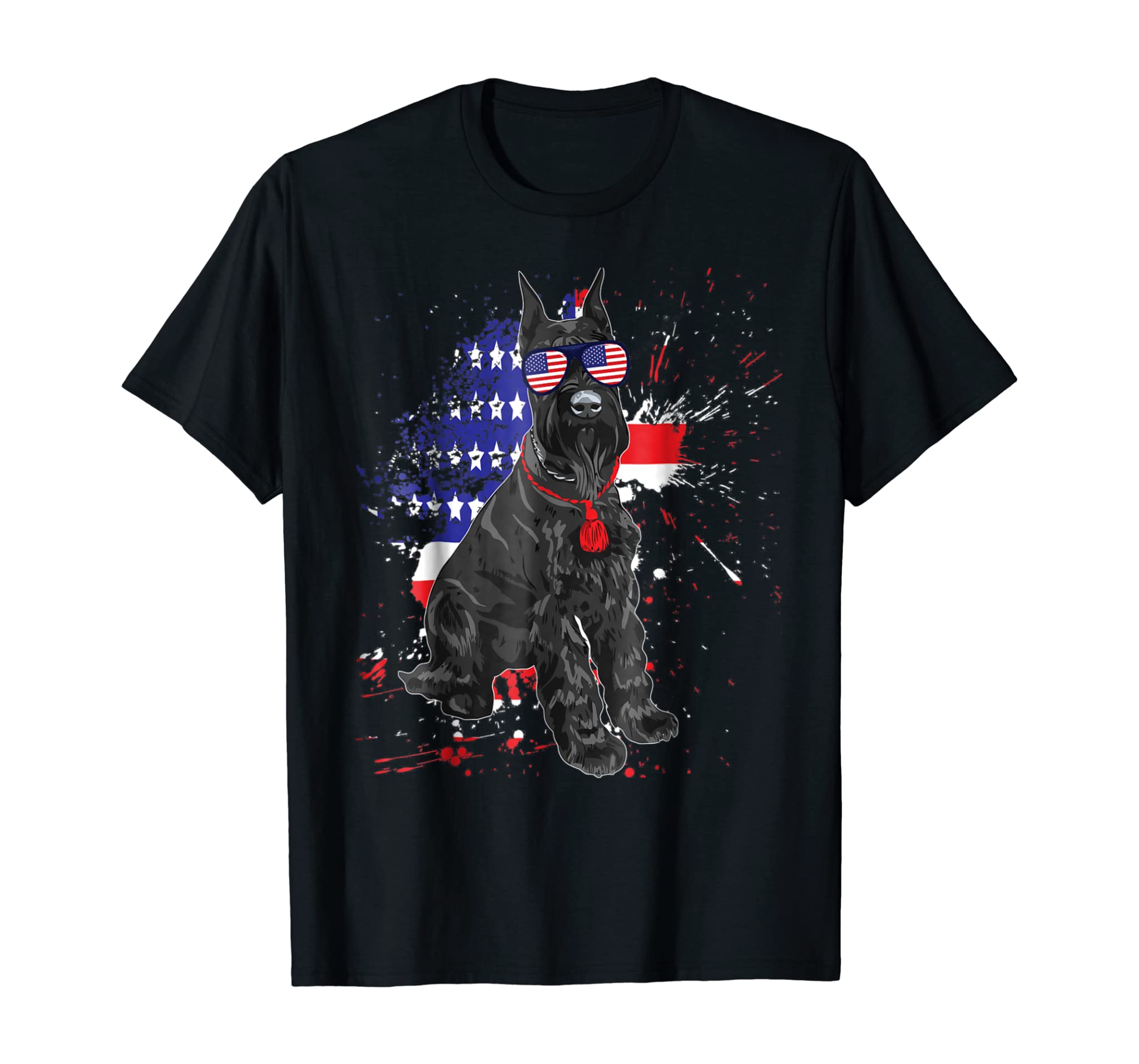 Funny Giant Schnauzer Independence Day T-shirt