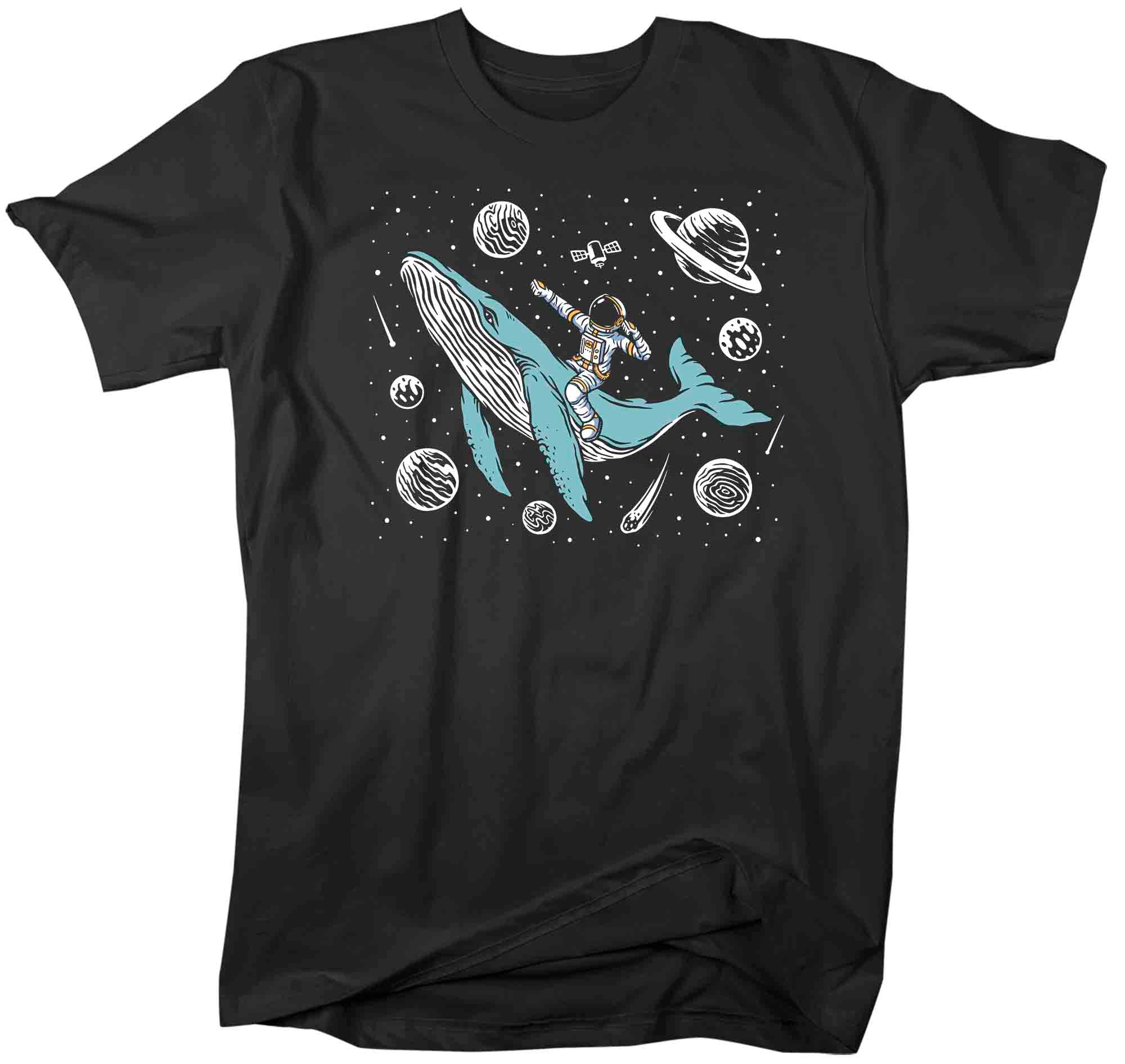 Men’S Astronaut Shirt Humpback Whale T Shirt Streetwear Tee Space Tshirt Planets Ride Whale Space Unisex Soft Tee