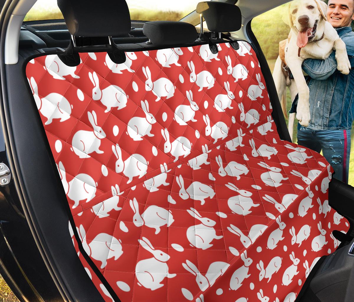 Rabbit Pattern Print Design Rb017 Rear Dog  Seat Cover