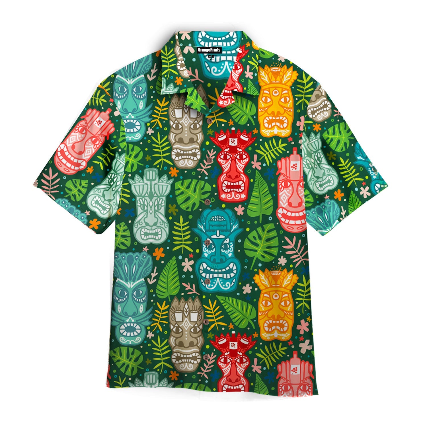 Tiki Tropical Green Aloha Hawaii Shirt For Men Women Ha4063