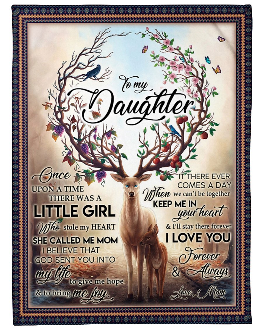 To My Daughter I Love You Forever And Always Fleece Blanket – Quilt Blanket Gift For Daughter Birthday Gift Family Gift Gift From Mom To Daughter Home Decor Bedding Couch Sofa Soft and Comfy Cozy