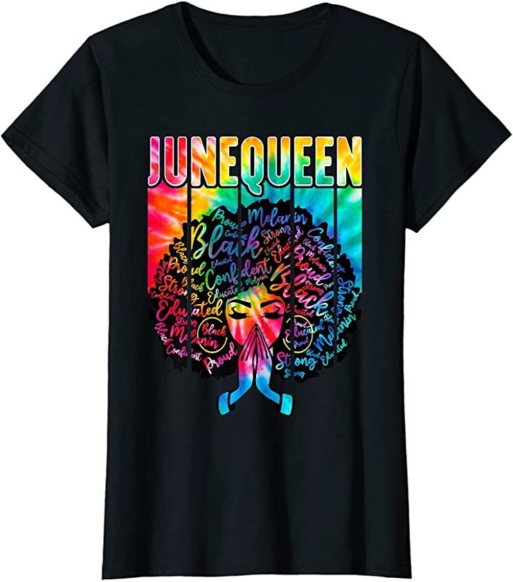 Womens PMpP June Queen Birthday Juneteenth Black Women African T-Shirt