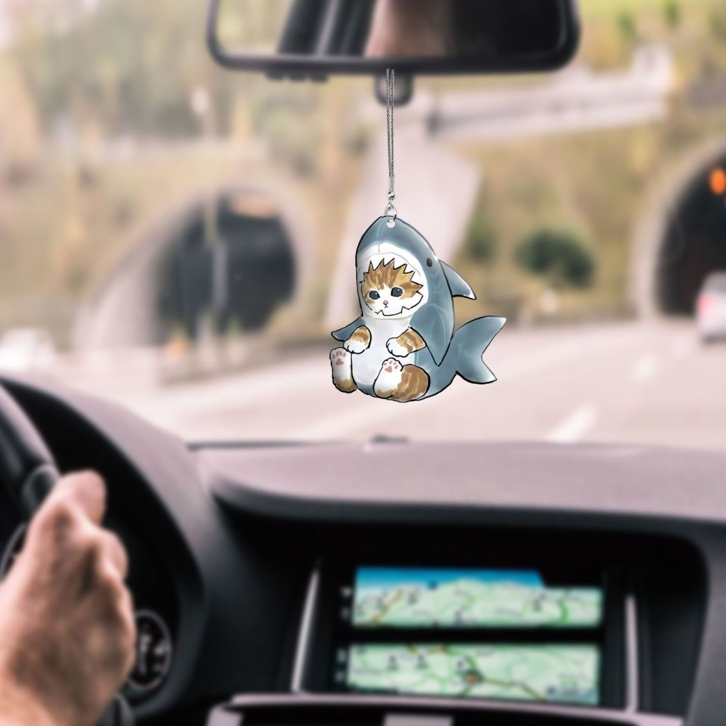 Waybackapparel Cat Cute Shark Car Hanging Ornament