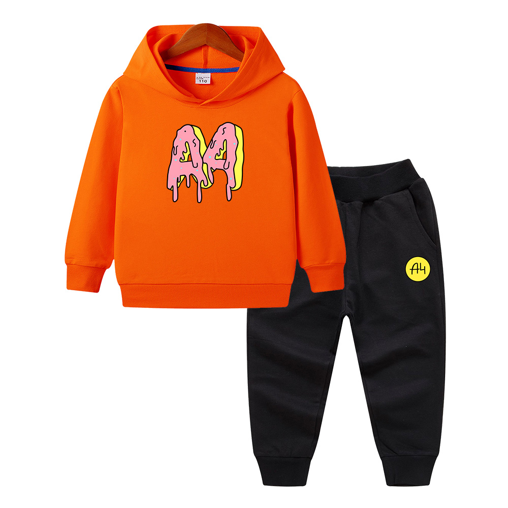 Summer A4 Merch Child Hoodie Pants Suit a4 Donuts print Boy Girl Sweatshirt Tops Merch A4 Casual Quality kids Baby Clothing alx