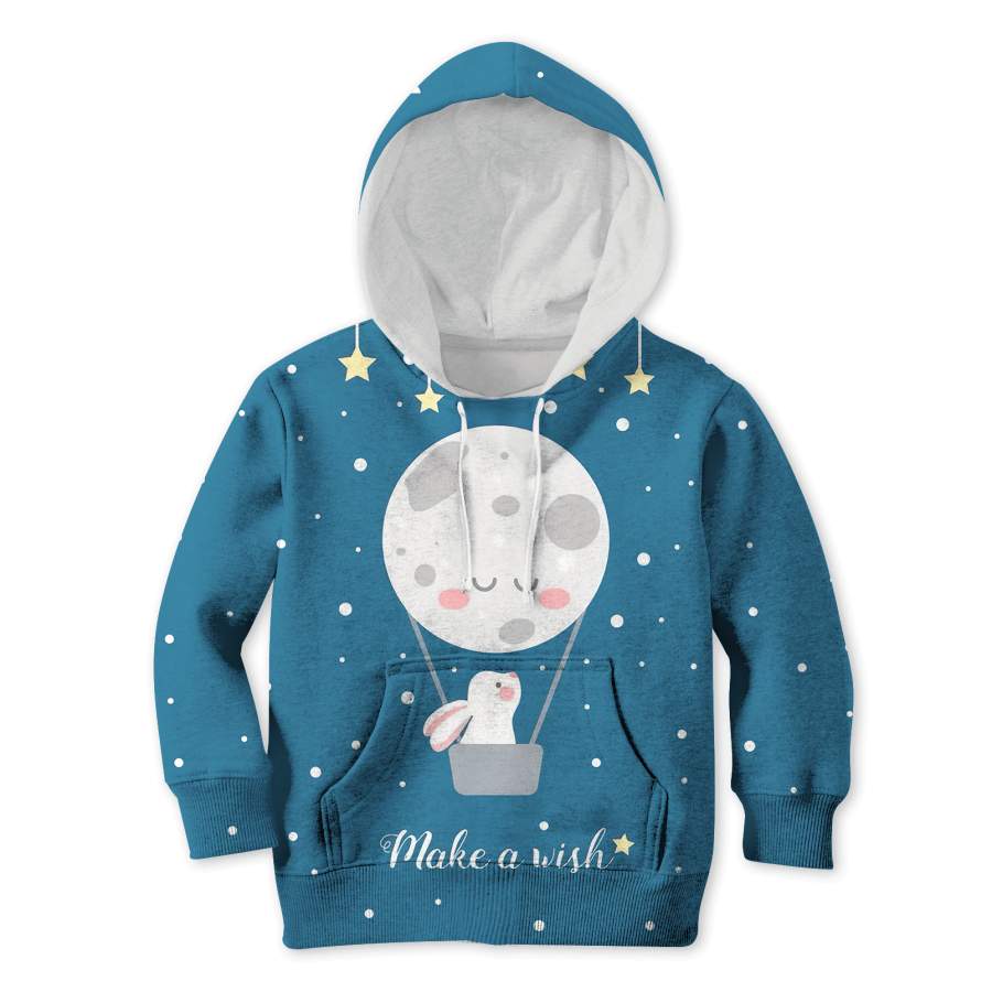 Rabbit Makes A Wish In Moonlight Custom Hoodies T-shirt Apparel