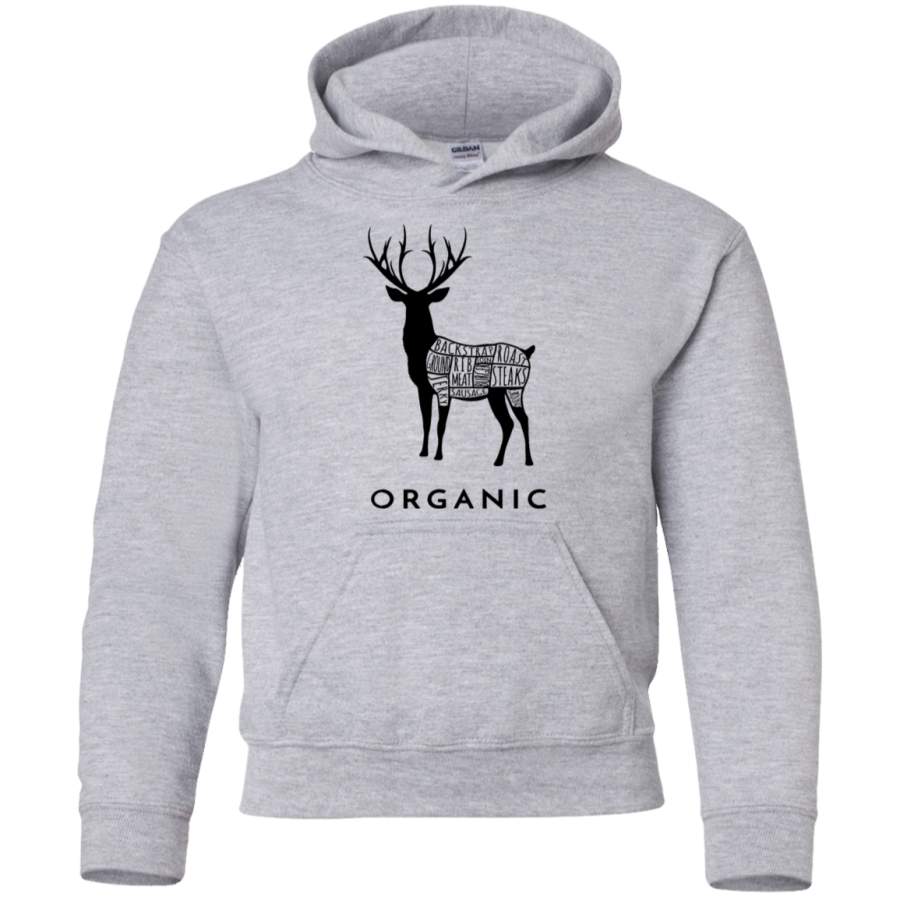 AGR Hunting Deer is Organic Cuts of Meat for Hunters Youth Pullover Hoodie