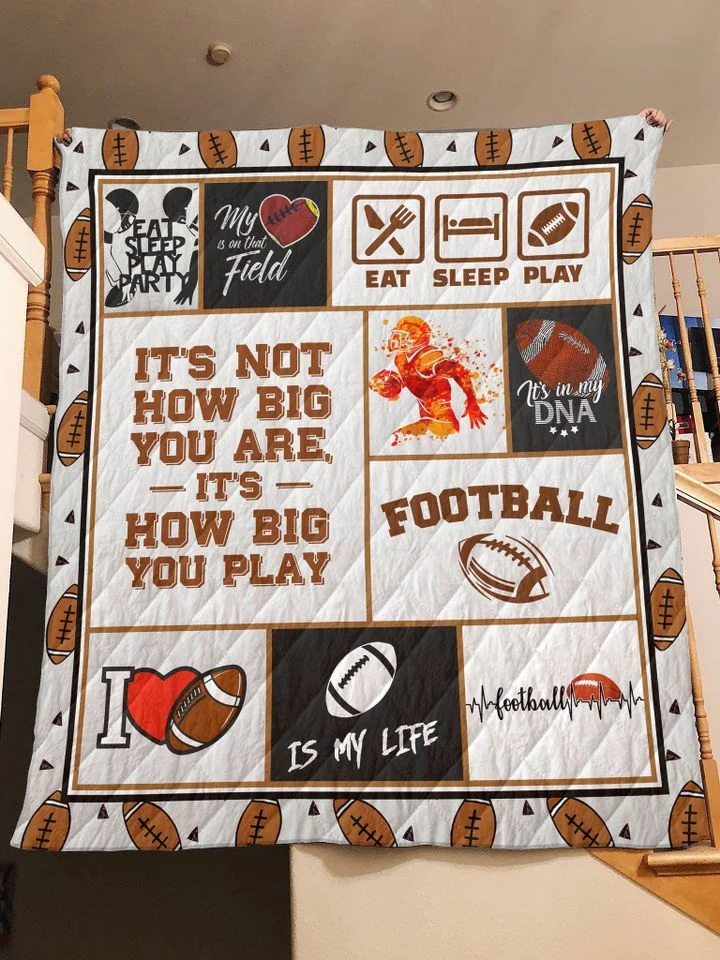 Football Its My Life Quilt Cuexe Sherpa Blanket