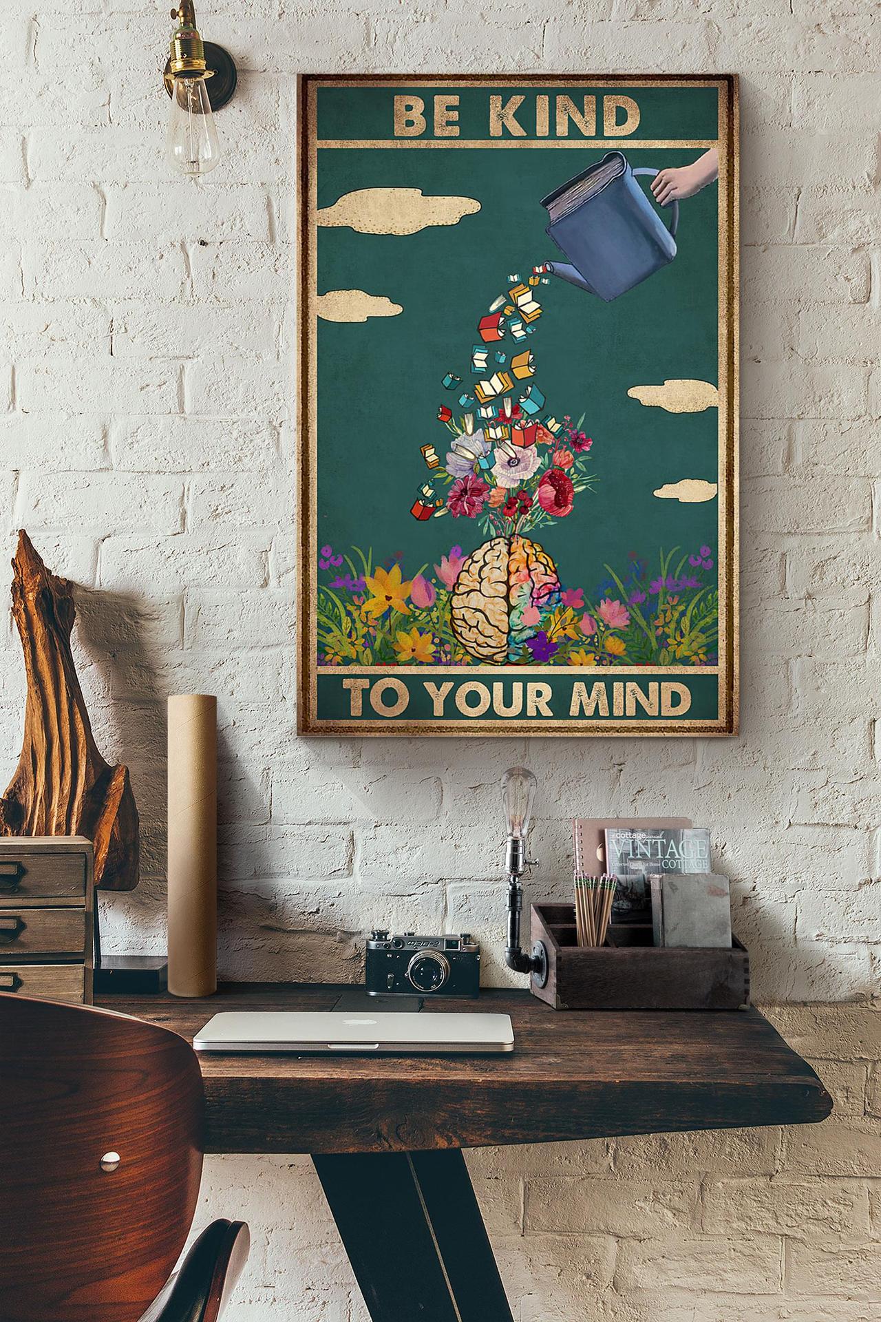 Reading Books Be Kind To Your Mind Flowers Canvas And Poster, Canvas Prints, My Poster Wall, Canvas Wall Art, Wall Decor Visual Art, Halloween Gift, Happy Halloween