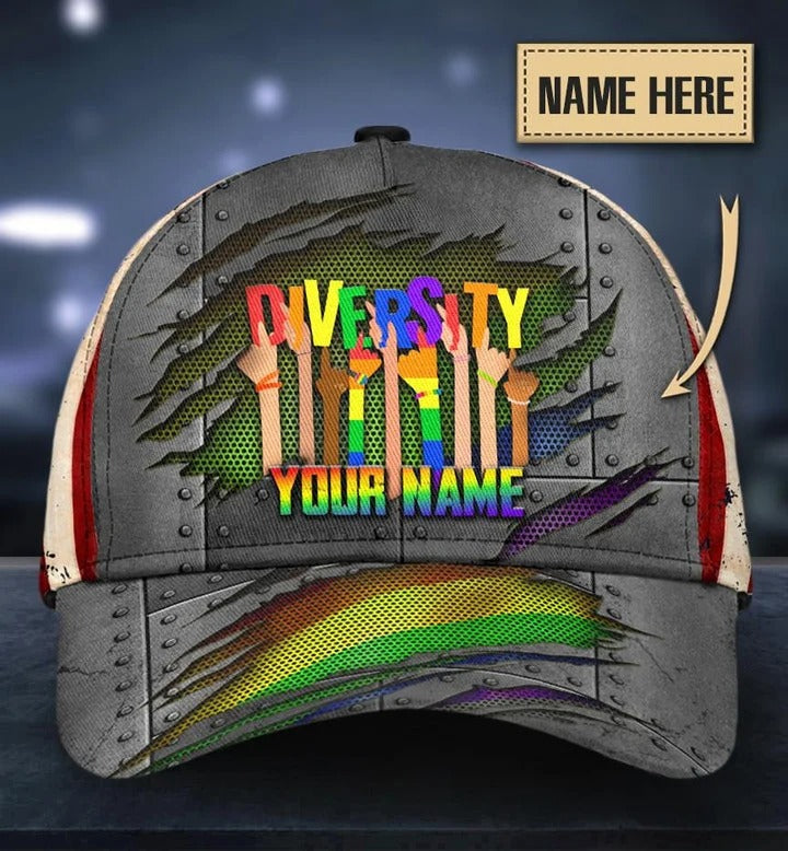 Personalized Pride Baseball Cap For Gay Lesbian, Love Respect Diversity Lgbt Printing 3D Classic Cap Hat