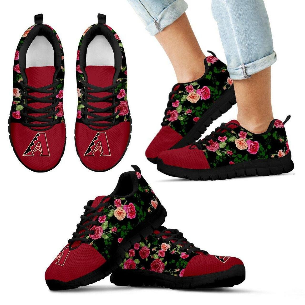 Vintage Floral Arizona Diamondbacks Sneakers Running Shoes For Men, Women Shoes6927