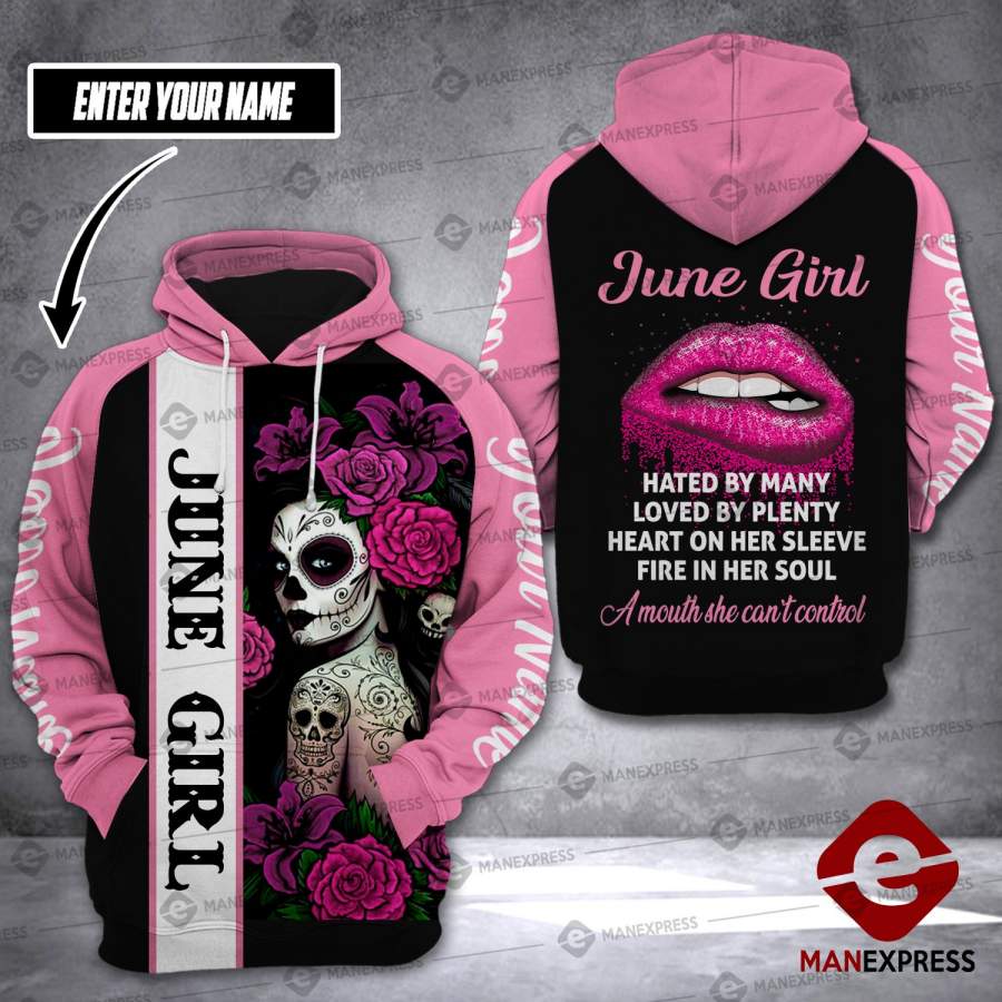 VH CUSTOMIZE June girl tattoos HOODIE 3D ALL OVER PRINT 0710 HMD