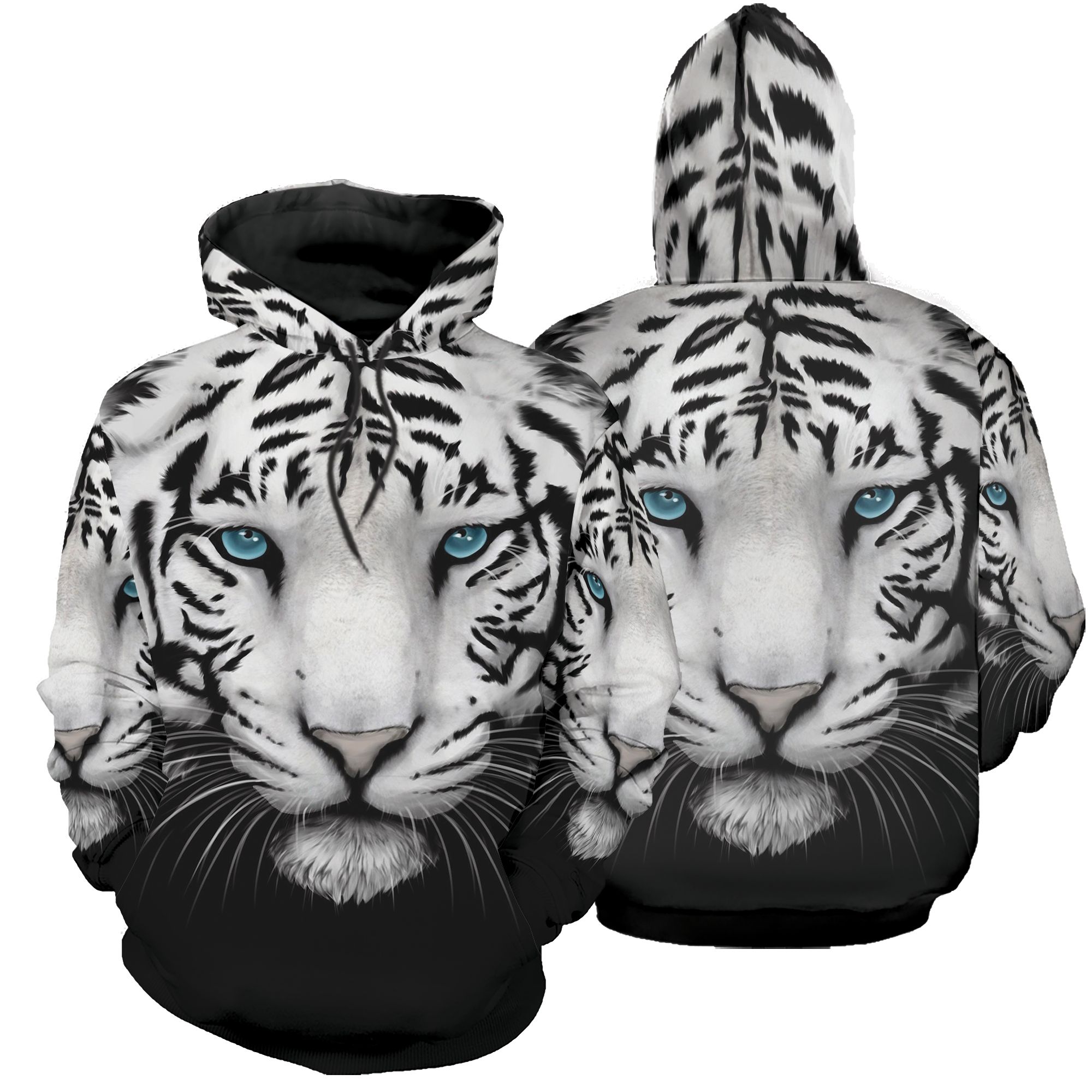 Cool Black And White Tiger Hoodie 3D All Over Print