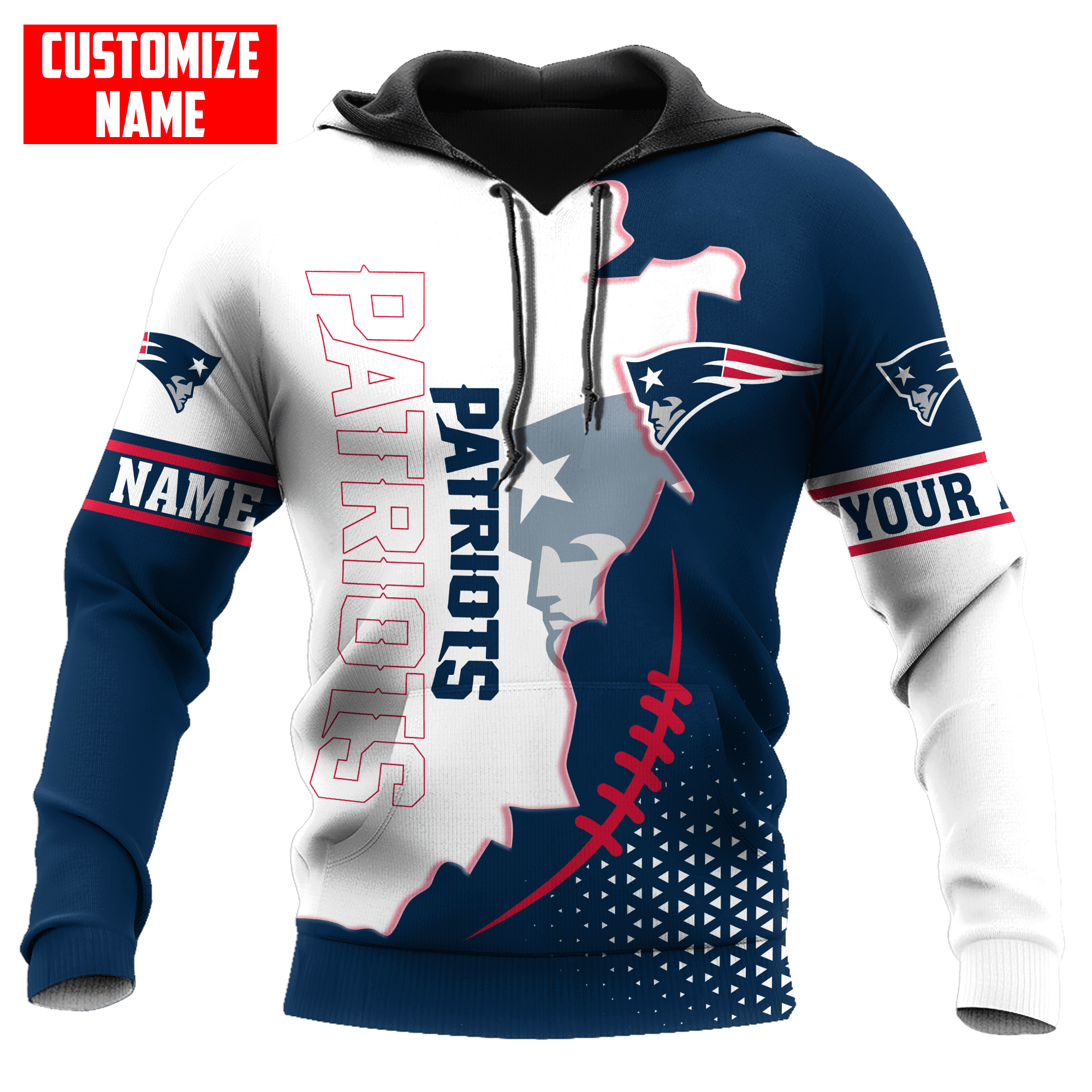 Customized Name New England Patriots 3D All Over Printed Vp16122102Dh