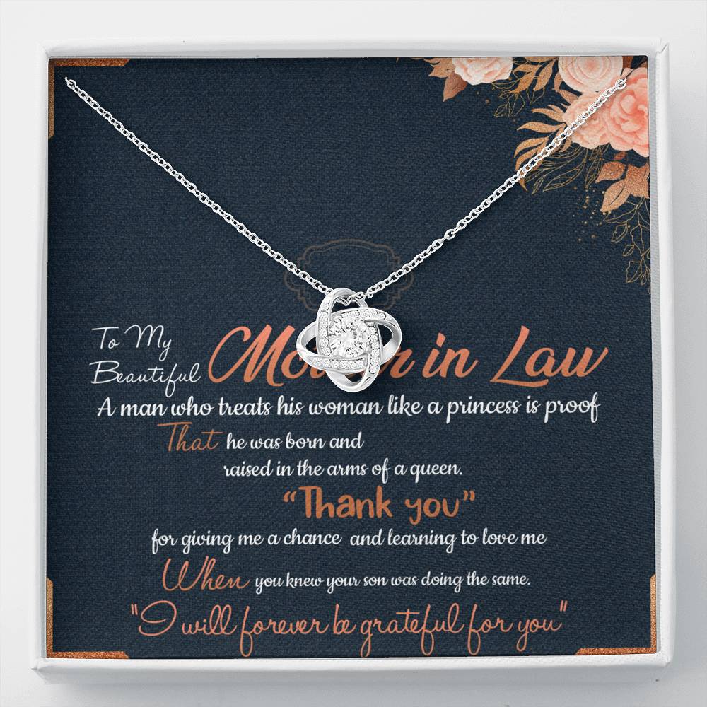 Love Knot, Mother-In-Law Necklace Gift For Mother-In-Law, Mother-In-Law Birthday Gift, Mother-In-Law Necklace, To My Mother-In-Law Present, Mother Day Gift