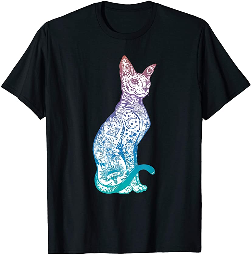 Pastel Goth Sphynx Cat Tshirt – Tattoo Kitten