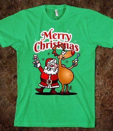 Santa Claus And His Reindeer Wish You A Merry Christmas Shirt