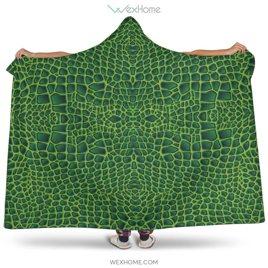 Crocodile Leather Skin Hooded Blanket